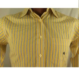 Lauren Ralph Lauren Size 4 Striped Shirt Yellow 4